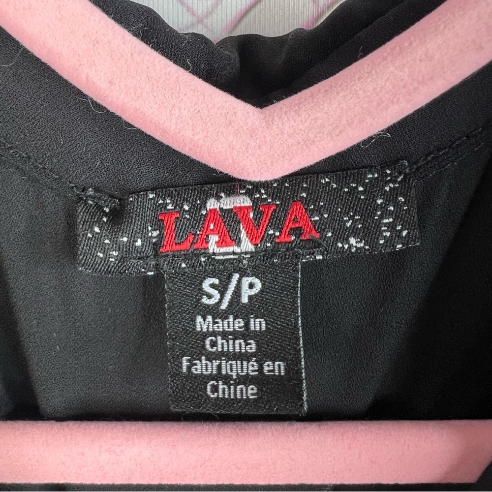 Lava tank top long mini dress button up Black Sleeveless Top collared pockets - Picture 8 of 9